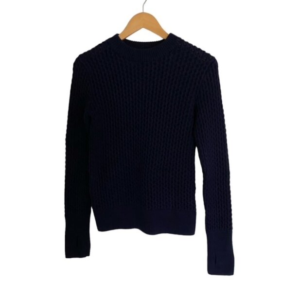 COS Navy Wavy Cable Stitch Sweater XSmall - Picture 1 of 5